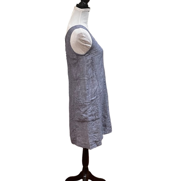 Artisan NY pullover sleeveless linen lagenlook minimalist blue dress extra small - Picture 3 of 11